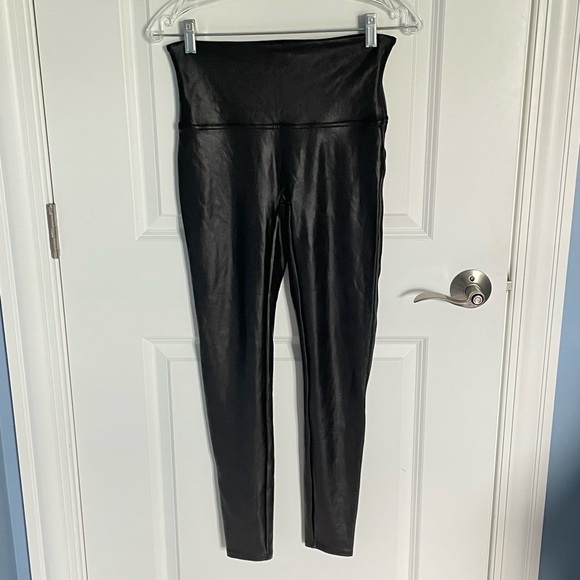 Spanx Black SPANXshape Faux Leather Leggings - 35739 - Picture 3 of 12